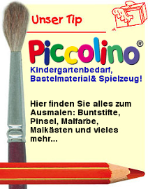 Piccolino Kindergartenbedarf, Bastelmaterial & Spielzeug! Hier finden Sie alles zum Ausmalen: Buntstifte, Pinsel, Malfarbe, Malkästen und vieles mehr!