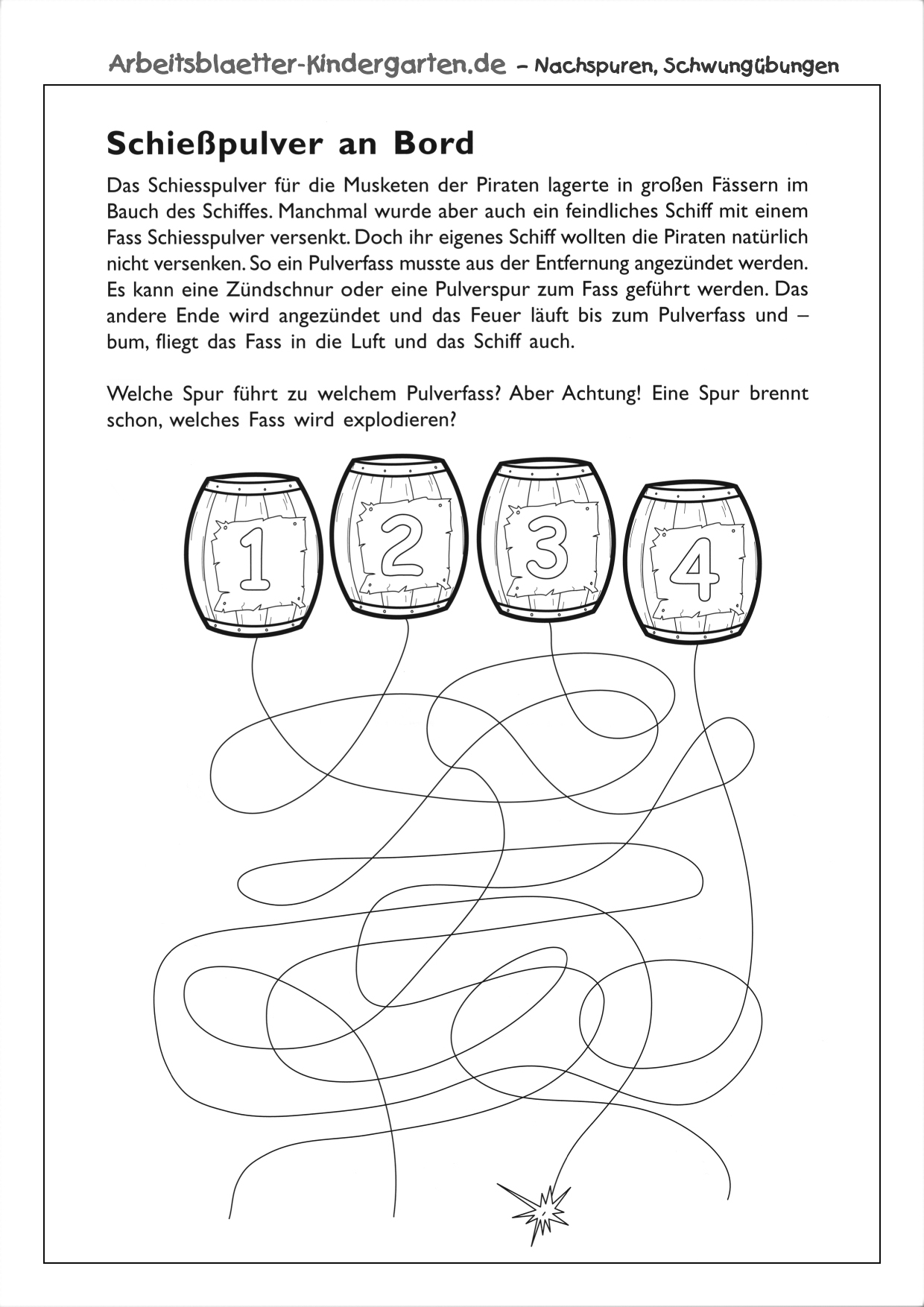 Arbeitsblatt Nachspuren - Schießpulver an Bord